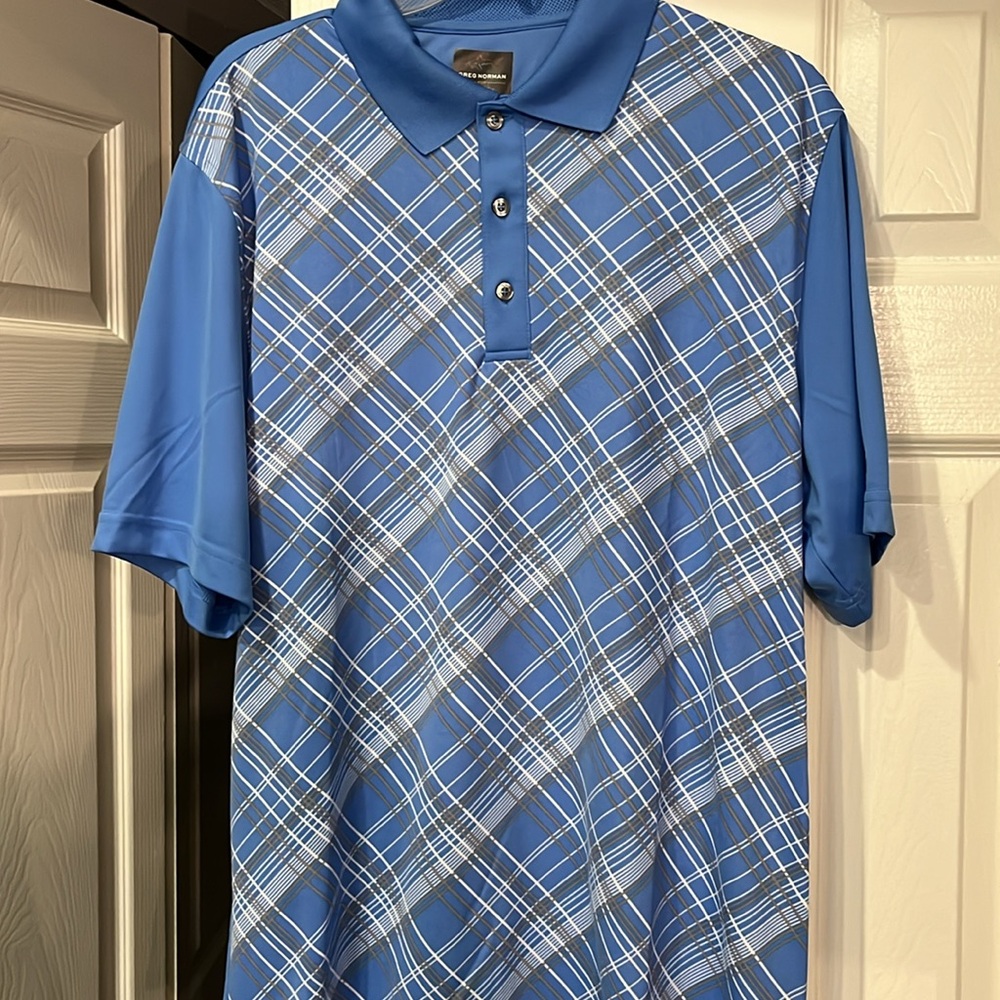 Greg Norman Collection Blue Performance Polo for Tasso Elba M